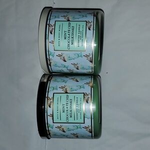 2 x Bath & Body Works Mint Chocolate Chip Milkshake candle BBW